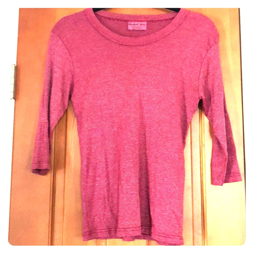 Michael Stars cranberry ¾ length shirt